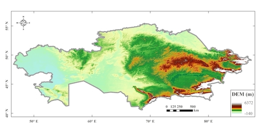 an image depicting landcover examples in Almaty and Astana