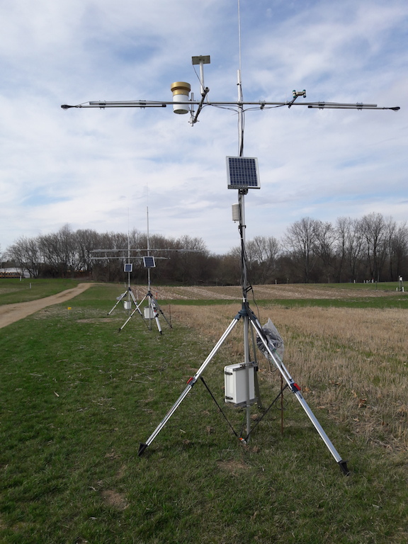 an image depicting the location of the seven eddy covariance towers at KBS